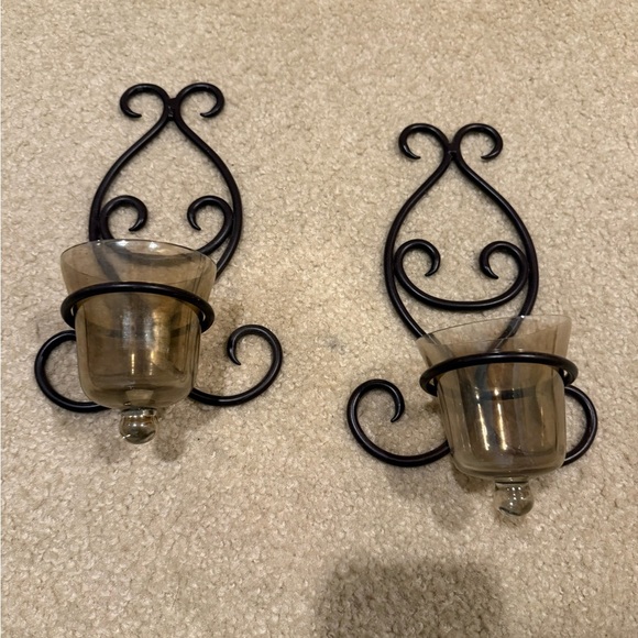 Elegant Wall Sconces with Glass Holders - Picture 1 of 1